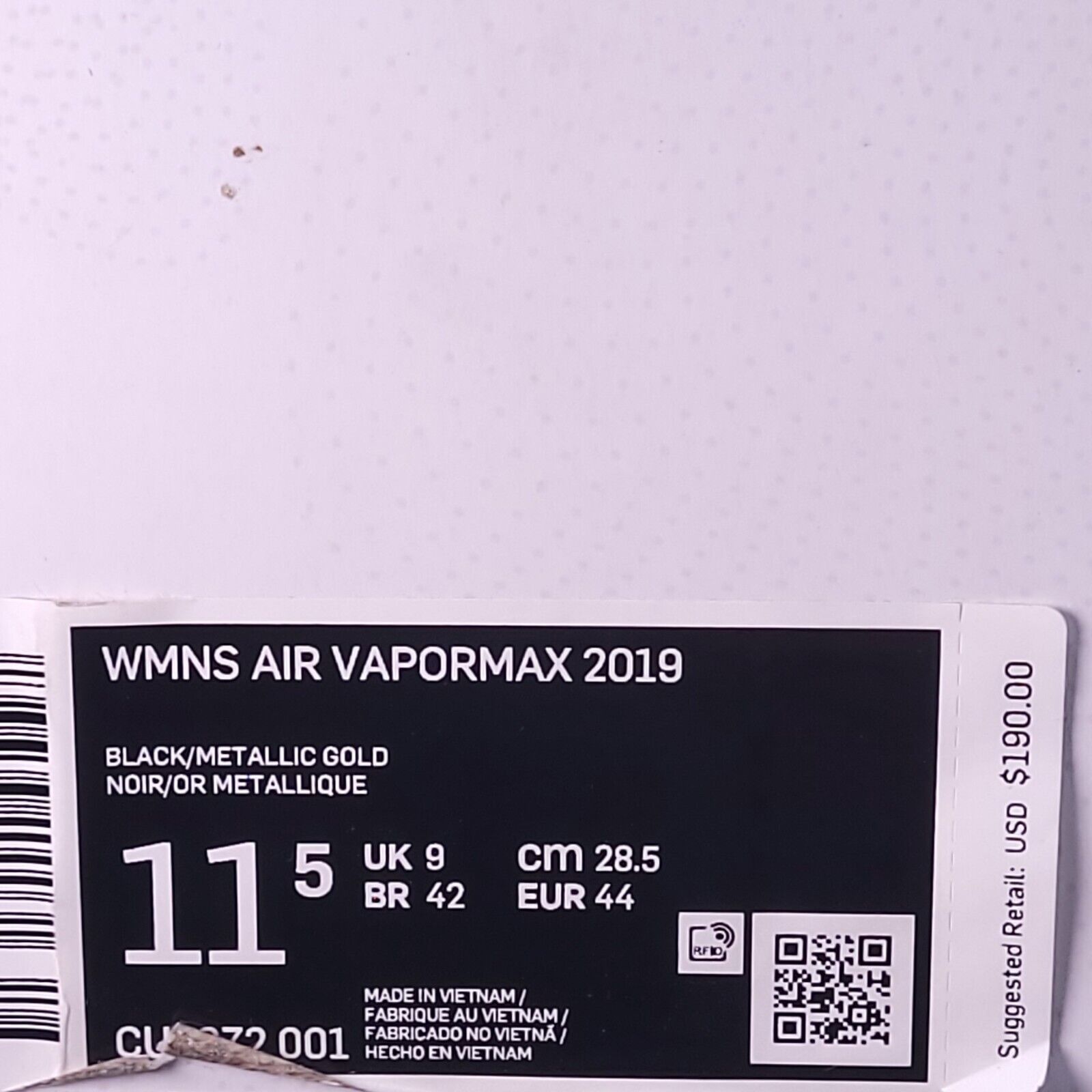 Nike Nike Air Vapormax 2019 Shoe Women Size 11.5 CU4872-001 Black Size US 11.5 / IT 41.5 - 9 Thumbnail