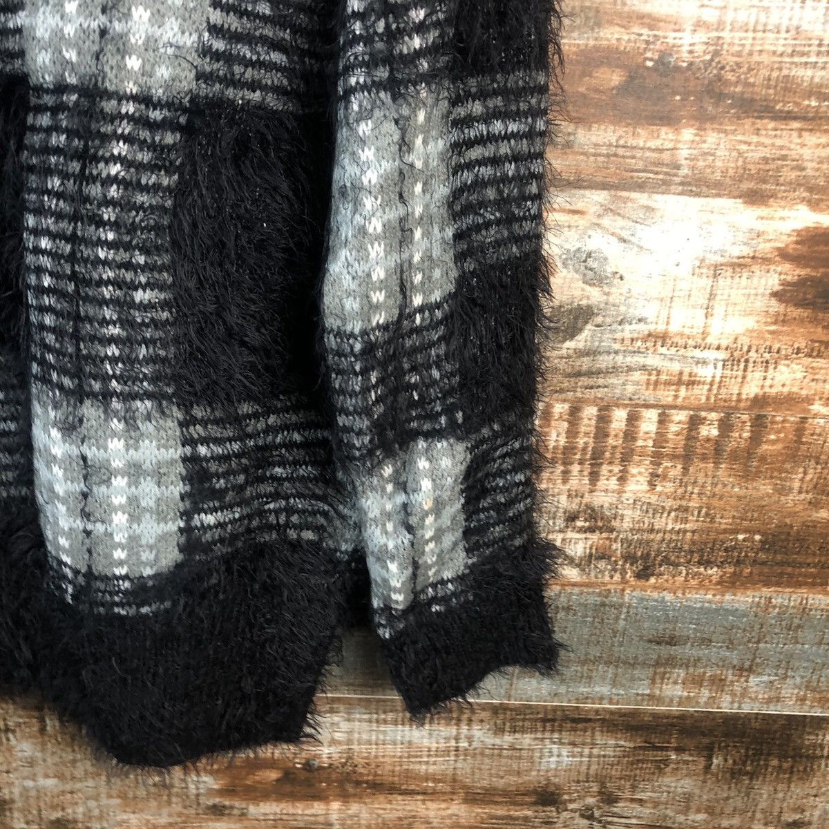 Homespun Knitwear × Japanese Brand DL Azul Black mohair shaggy fur Knitwear #C348 Size US M / EU 48-50 / 2 - 16 Thumbnail