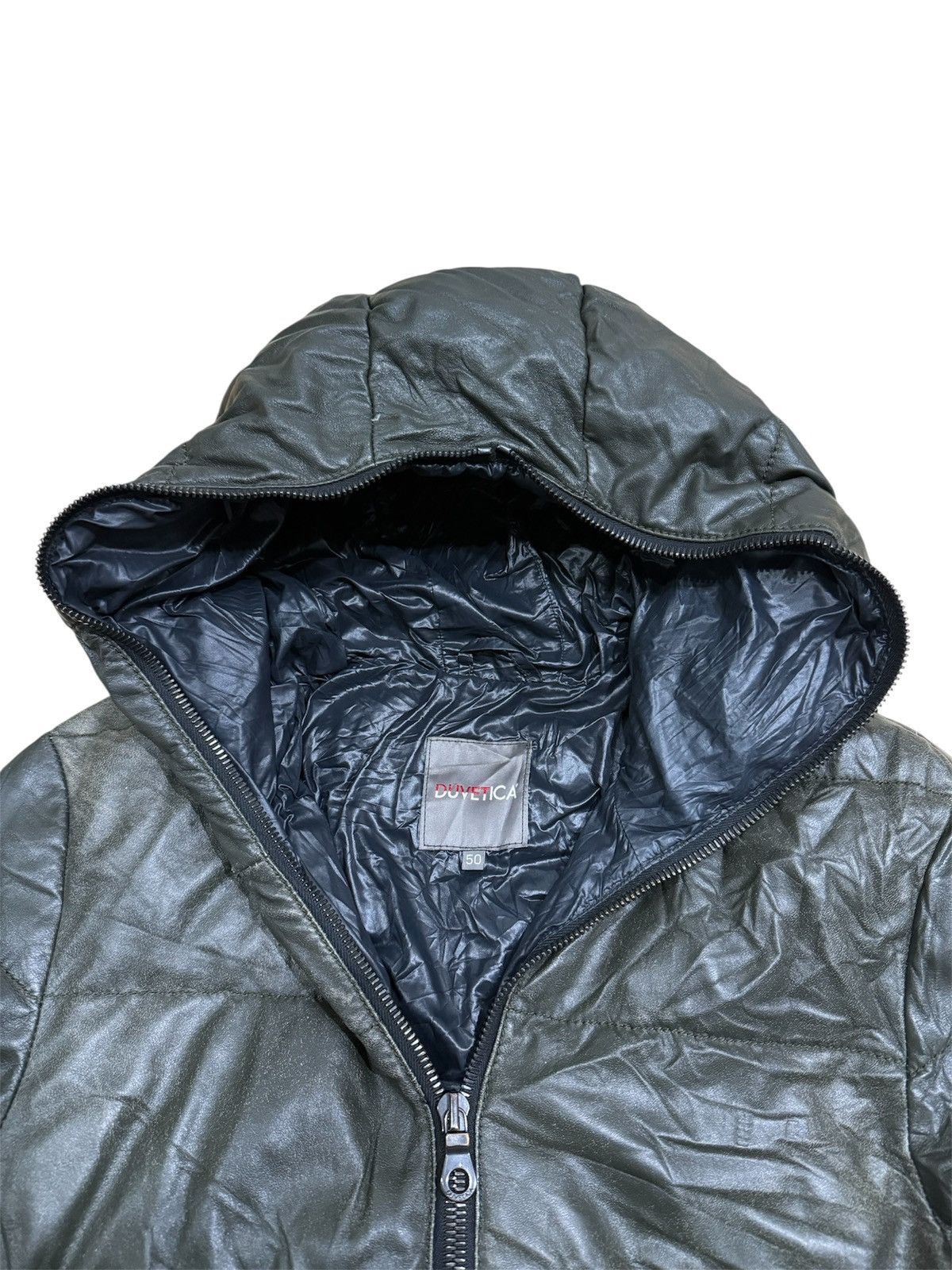 Duvetica DUVETICA FULL ZIPPER LEATHER PUFFER JACKET Size US M / EU 48-50 / 2 - 5 Thumbnail