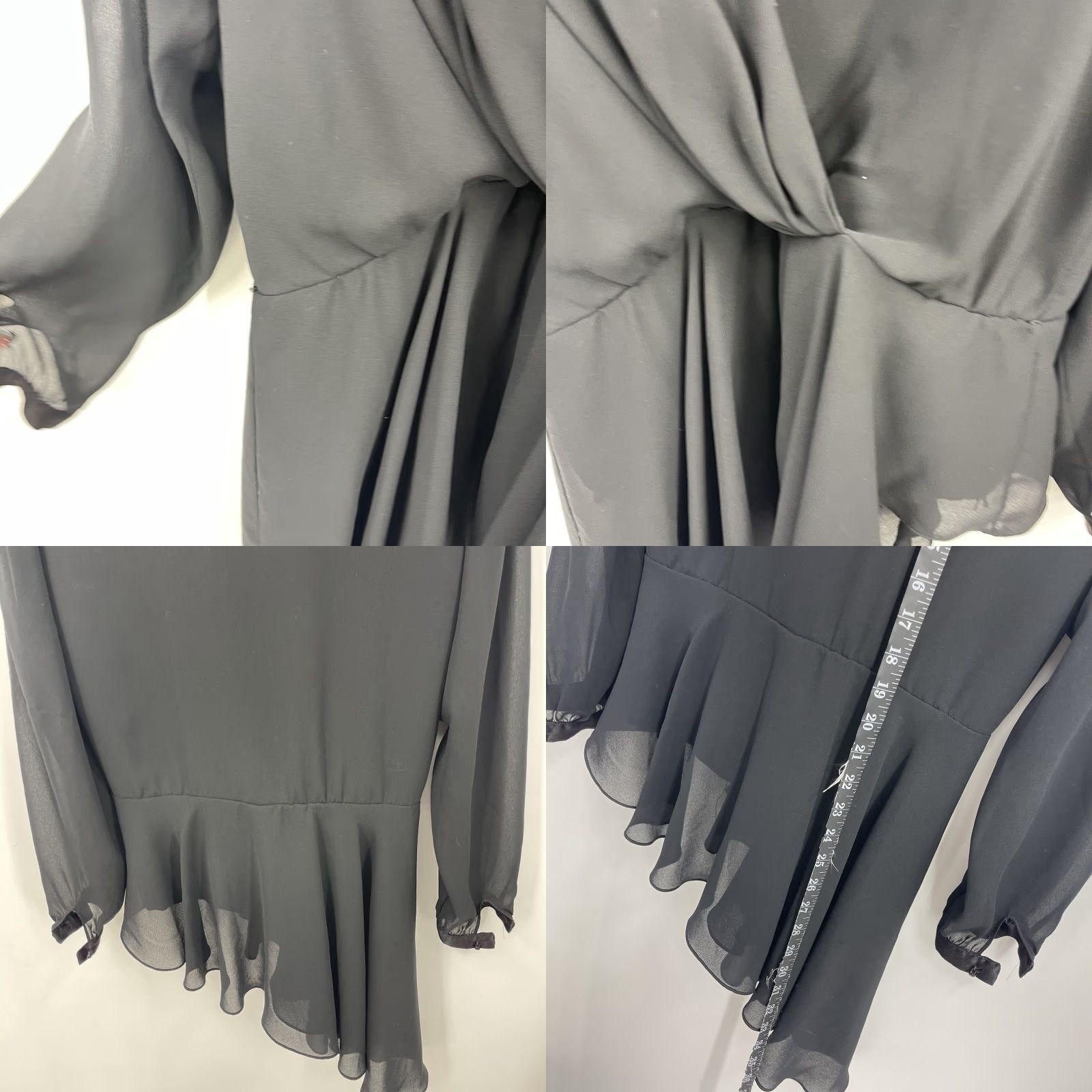 Vintage VTG URSULA OF SWITZERLAND Blouse Womens 8 Black Chiffon Polyester V-Neck Long Sleeve Button Casual, Party/Cocktail, Wedding 8 Womens Size M / US 6-8 / IT 42-44 - 8 Thumbnail