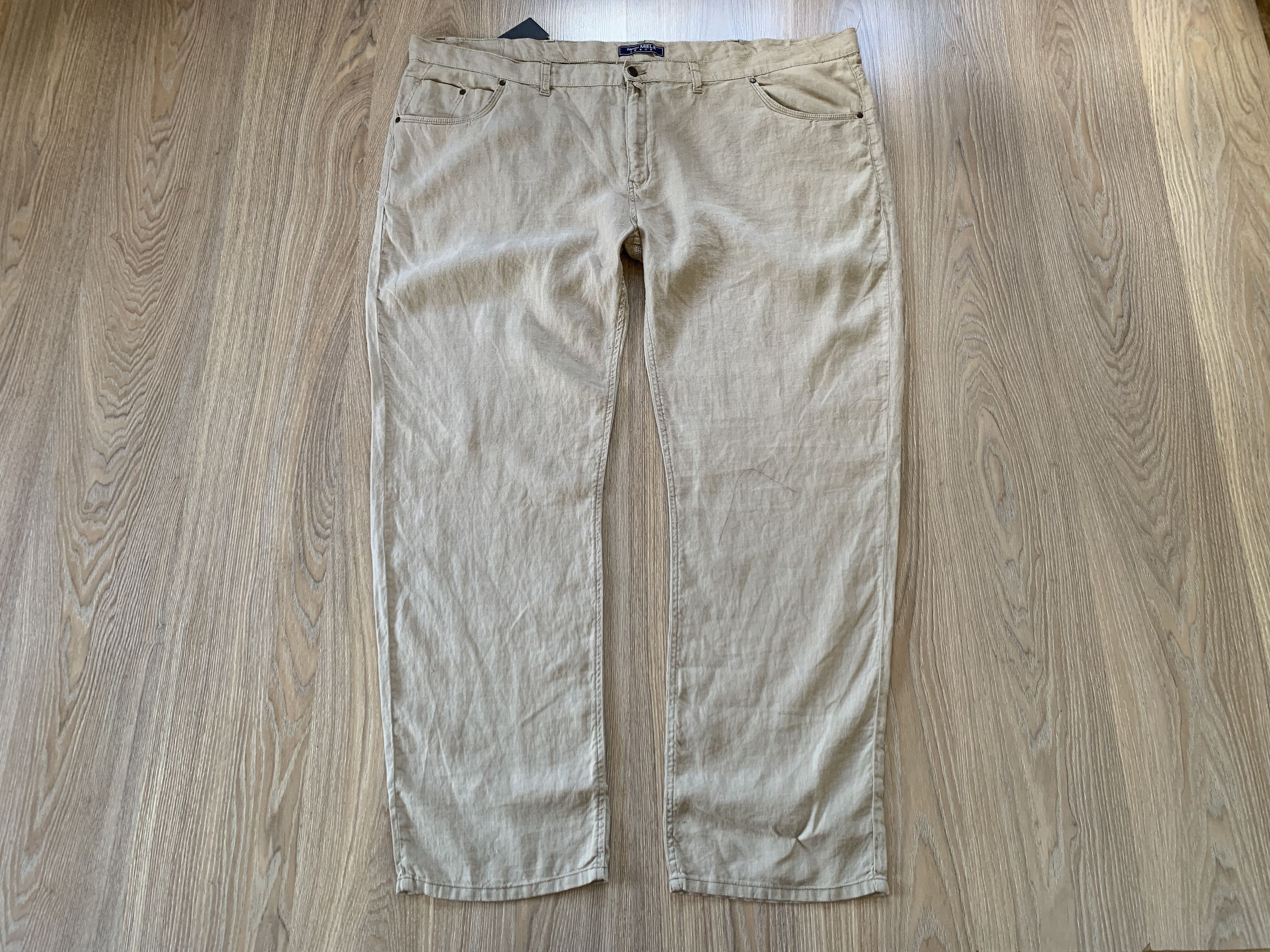 Designer Ramon Miele Mens Big Size Casual Linen Pants Trousers Size US 44 / EU 60 - 1 Thumbnail