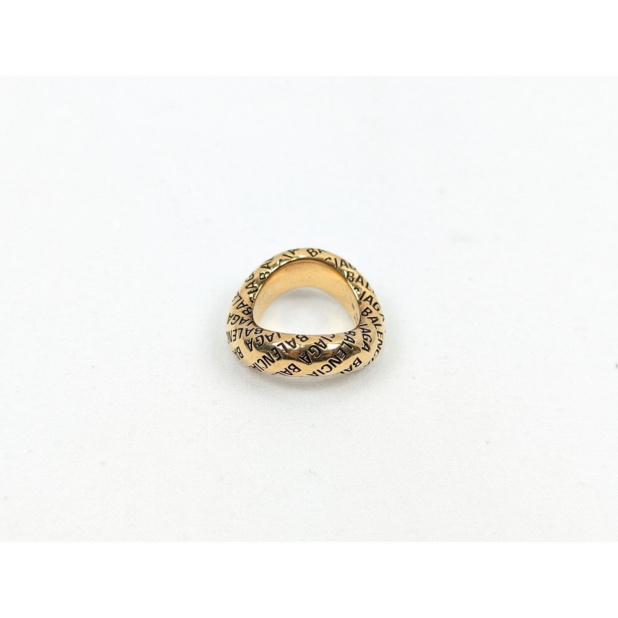Balenciaga o1rshd1 Size: 52 / DUP / Brass Logo Ring in Antique Gold Size ONE SIZE - 6 Thumbnail