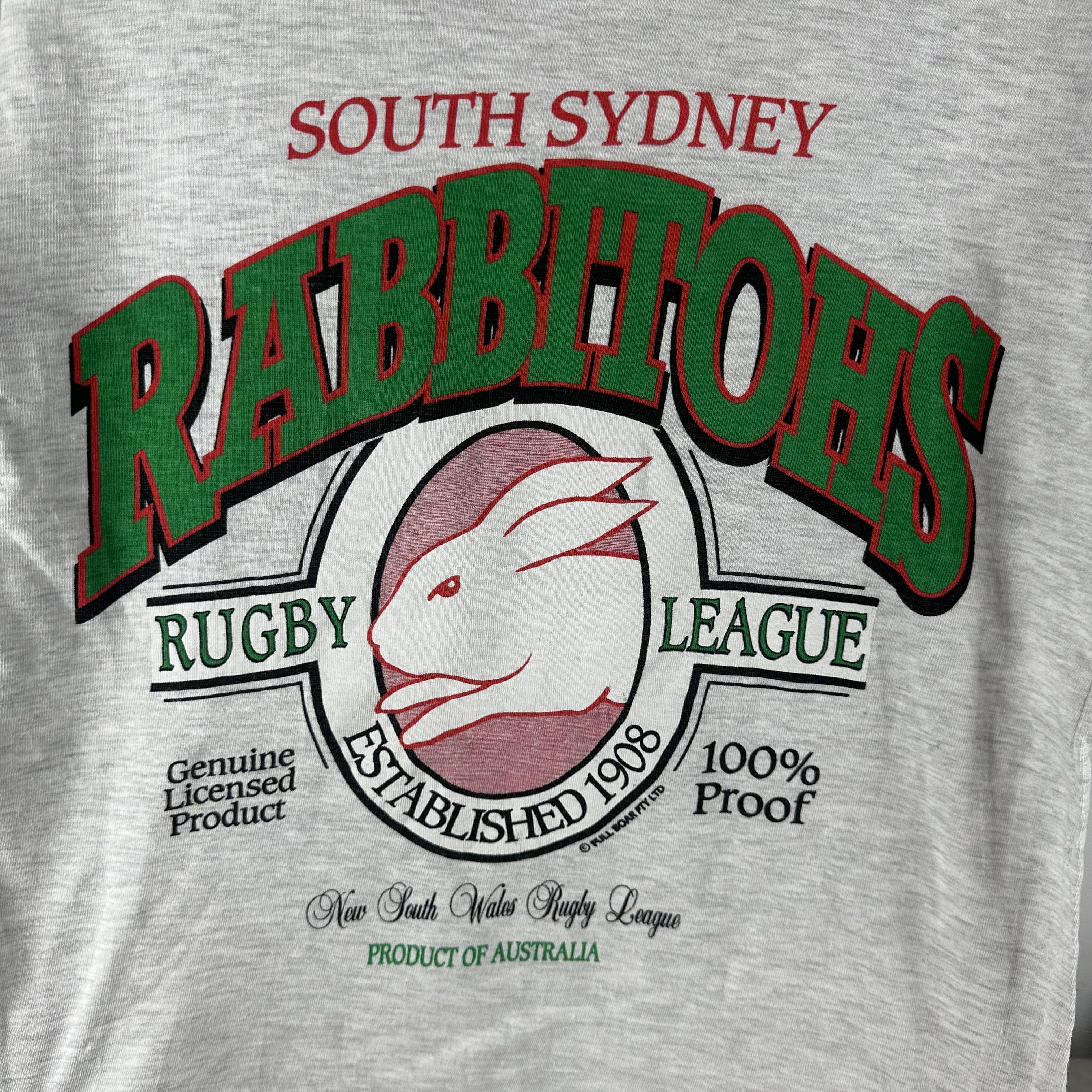 Vintage ​​​​Vintage 90s South Sydney Rabbitohs NRL Graphic T-shirt Size US M / EU 48-50 / 2 - 2 Thumbnail