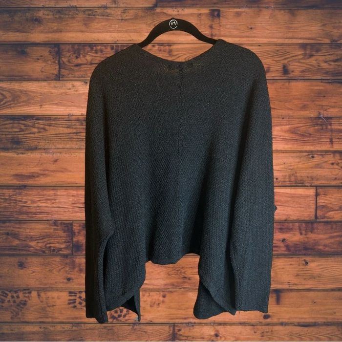 Brandy Melville BRANDY MELVILLE Black Woven Knit Open Front Cardigan Sweater