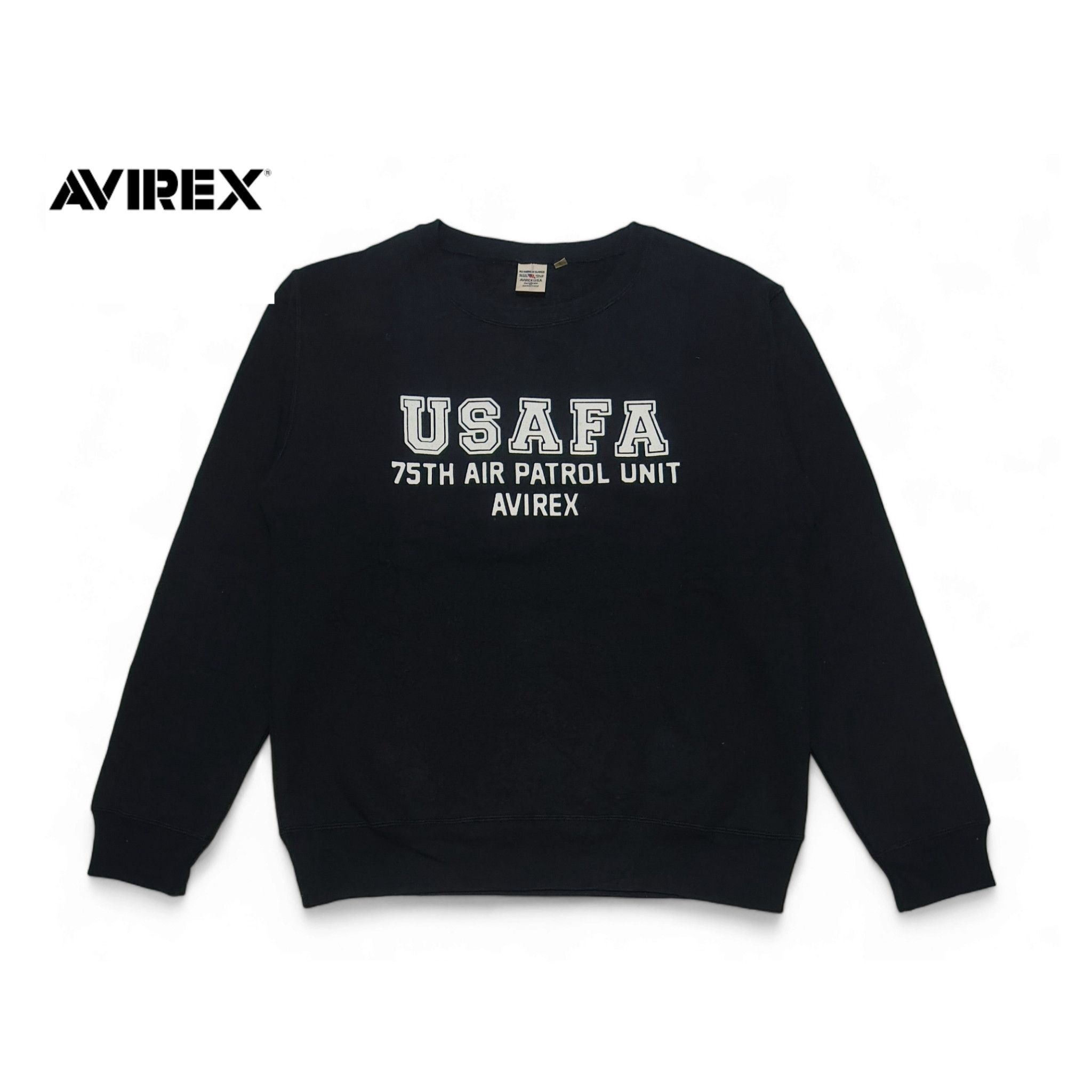 Avirex Vintage Avirex Military USAFA Black Sweatshirt Crewneck Size US L / EU 52-54 / 3 - 2 Thumbnail