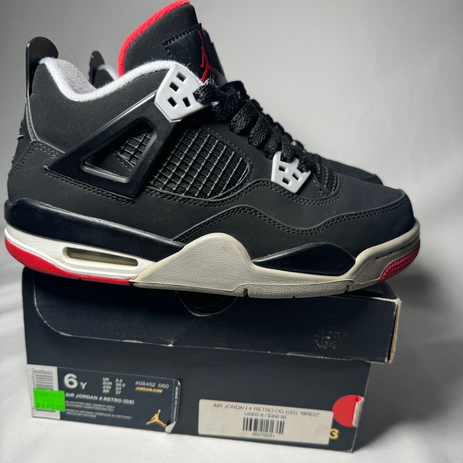 Nike Jordan 4s Size Size Nike Air Jordan Retro OG GS Bred 2019