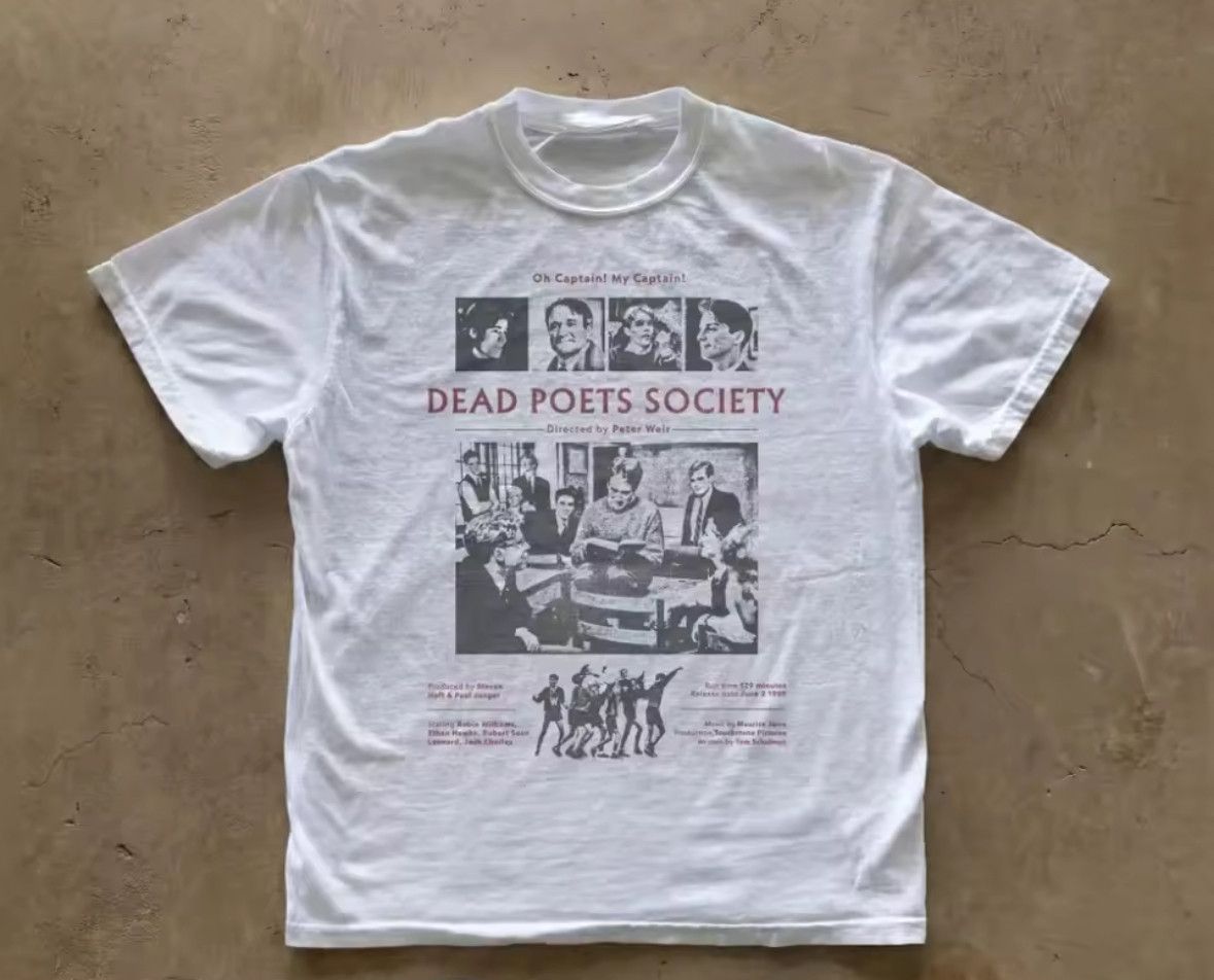 Other Street Vintage Retro Dead Poets Cotton White T-Shirt Size US XL / EU 56 / 4 - 1 Thumbnail