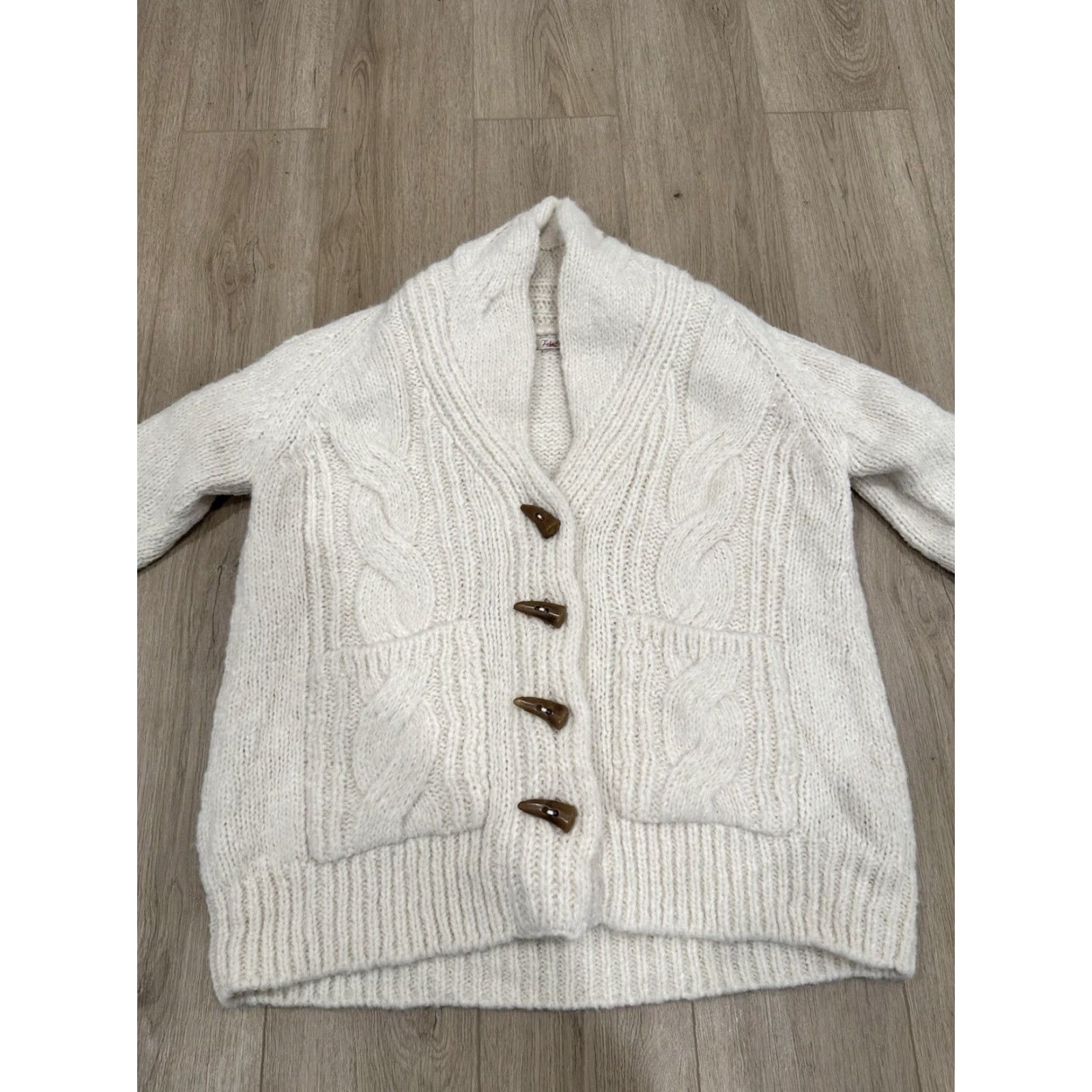 Faherty VINTAGE Faherty Cardigan XL Ivory Alpaca Wool Winter Sweater Women Size XL / US 12-14 / IT 48-50 - 3 Thumbnail