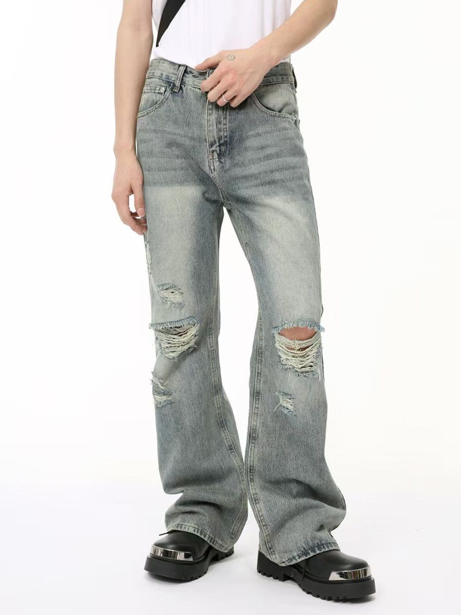 Japanese Brand × Vintage Washed and distressed street style hip hop jeans Size US 34 / EU 50 - 3 Thumbnail