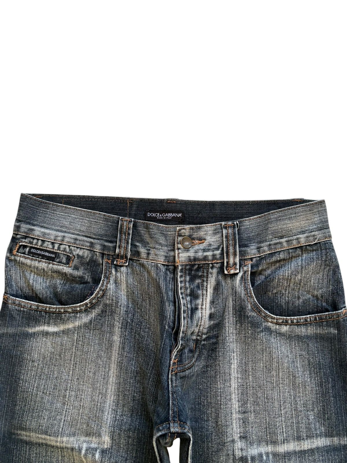 Dolce & Gabbana Vintage Dolce & Gabbana Mud Wash Spell Out Bootcut Jeans Size US 33 - 4 Thumbnail