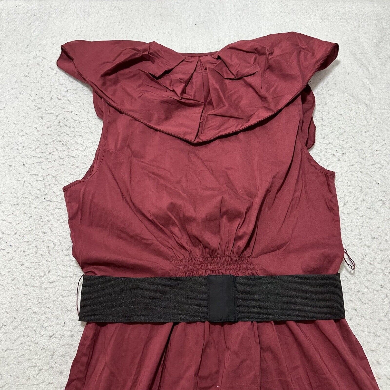 Other BCBGMaxazria Medium Burgundy Red Belted V-Neck Dress Size M / US 6-8 / IT 42-44 - 11 Thumbnail