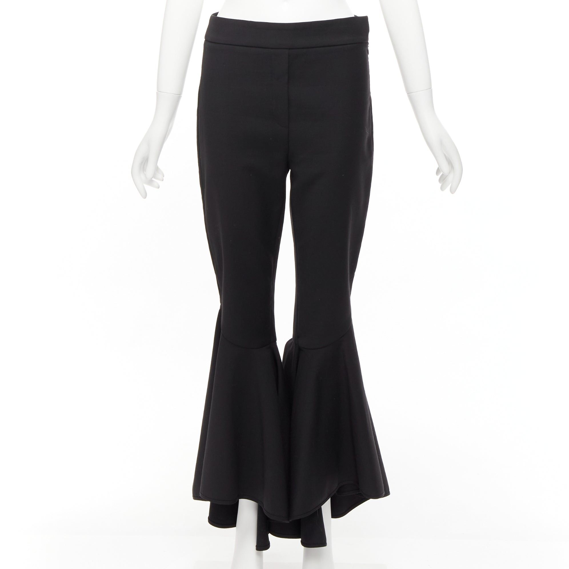 ELLERY ELLERY black virgin wool blend cropped cascared flared pants US8 L Size 30" / US 8 / IT 44 - 1 Thumbnail
