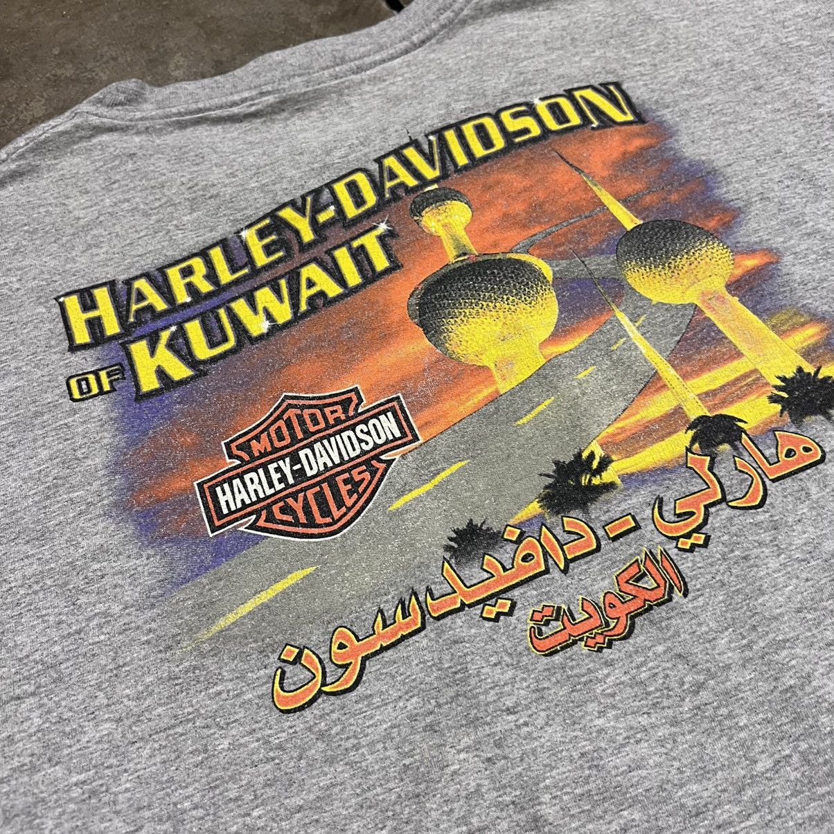 Harley Davidson Vintage Harley Davidson Motorcycle Biker T shirt Kuwait Y2K Size US XXL / EU 58 / 5 - 4 Thumbnail