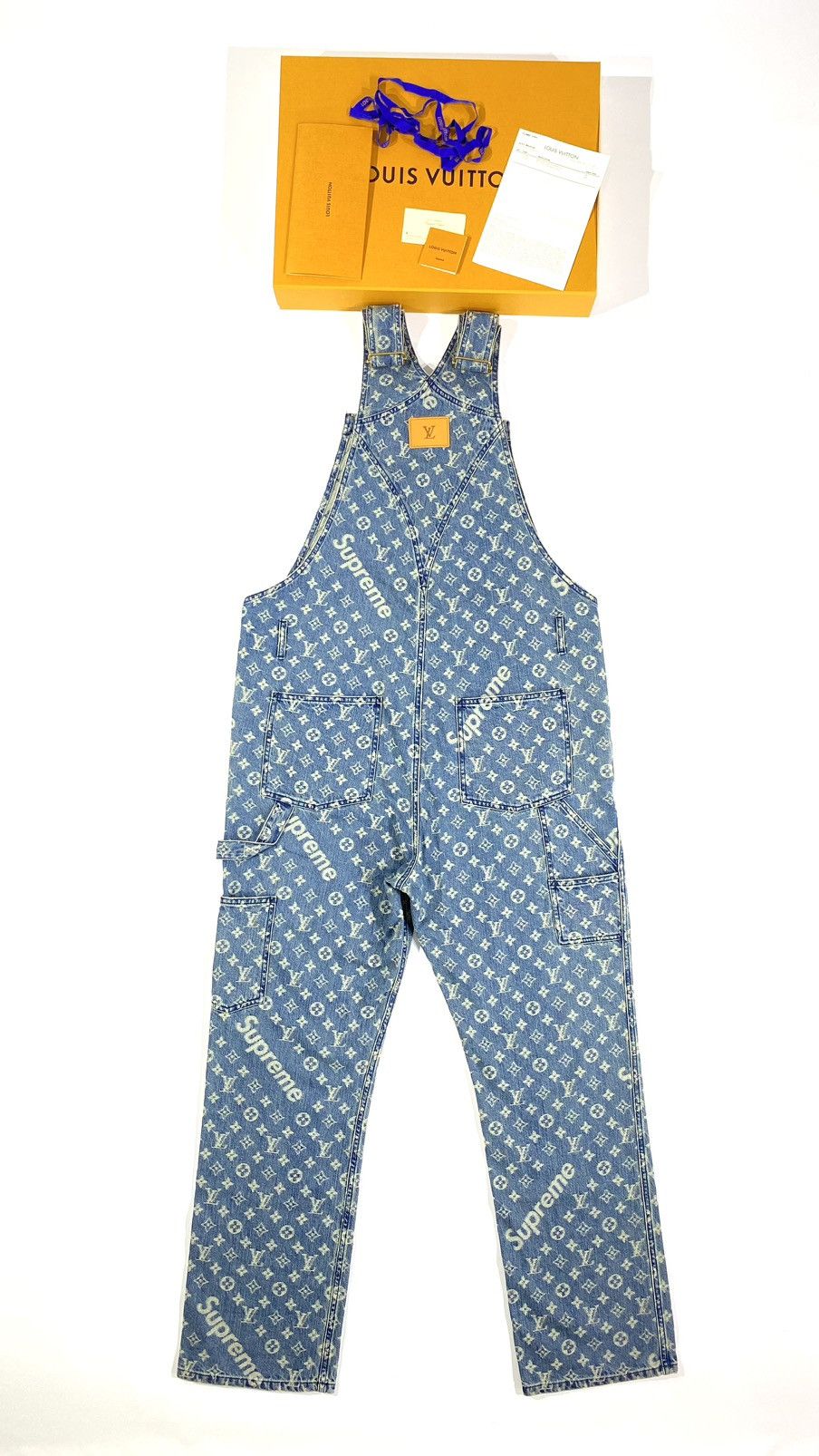 Louis Vuitton × Supreme Louis Vuitton X Supreme 32 Overall blue monogram denim Size US 32 / EU 48 - 1 Thumbnail