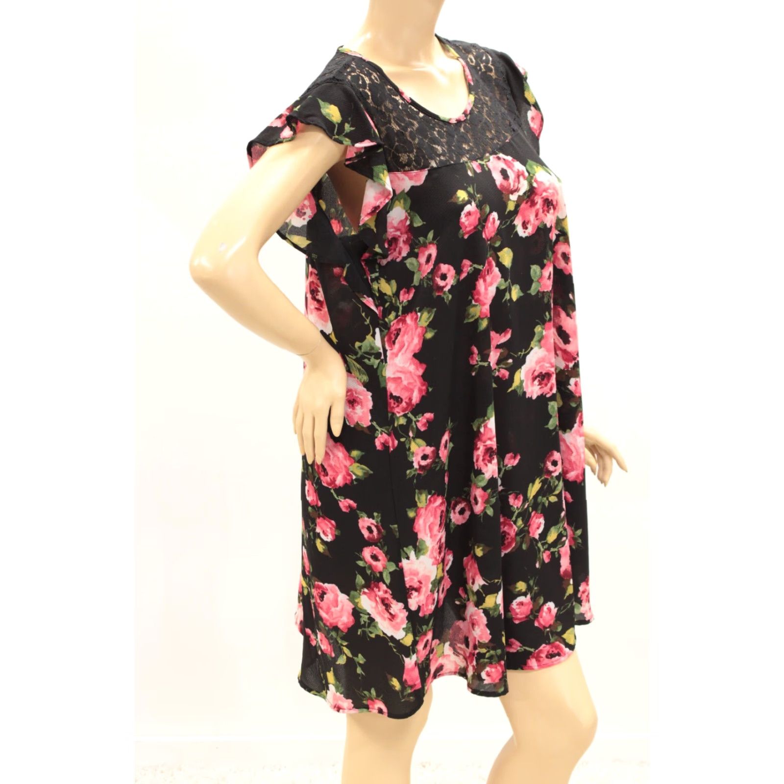 Vintage VINTAGE Uncle Frank's Dress Women's Large Black Floral Rose Fairycore Witchy 74363 USA Size L / US 10 / IT 46 - 4 Thumbnail