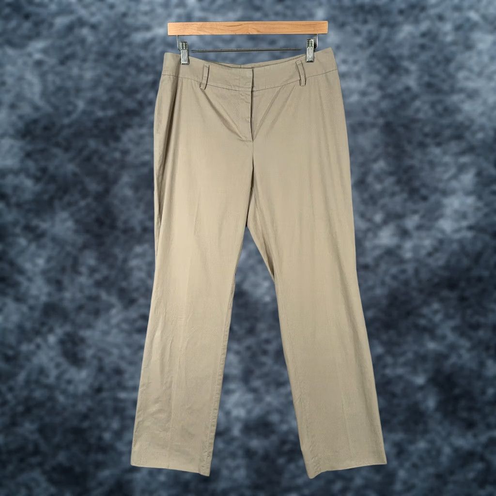 Vintage Akris Punto Pants Womens 8 Beige Flat Front Chino Lightweight Stretch Flawed Size 30" / US 8 / IT 44 - 1 Thumbnail