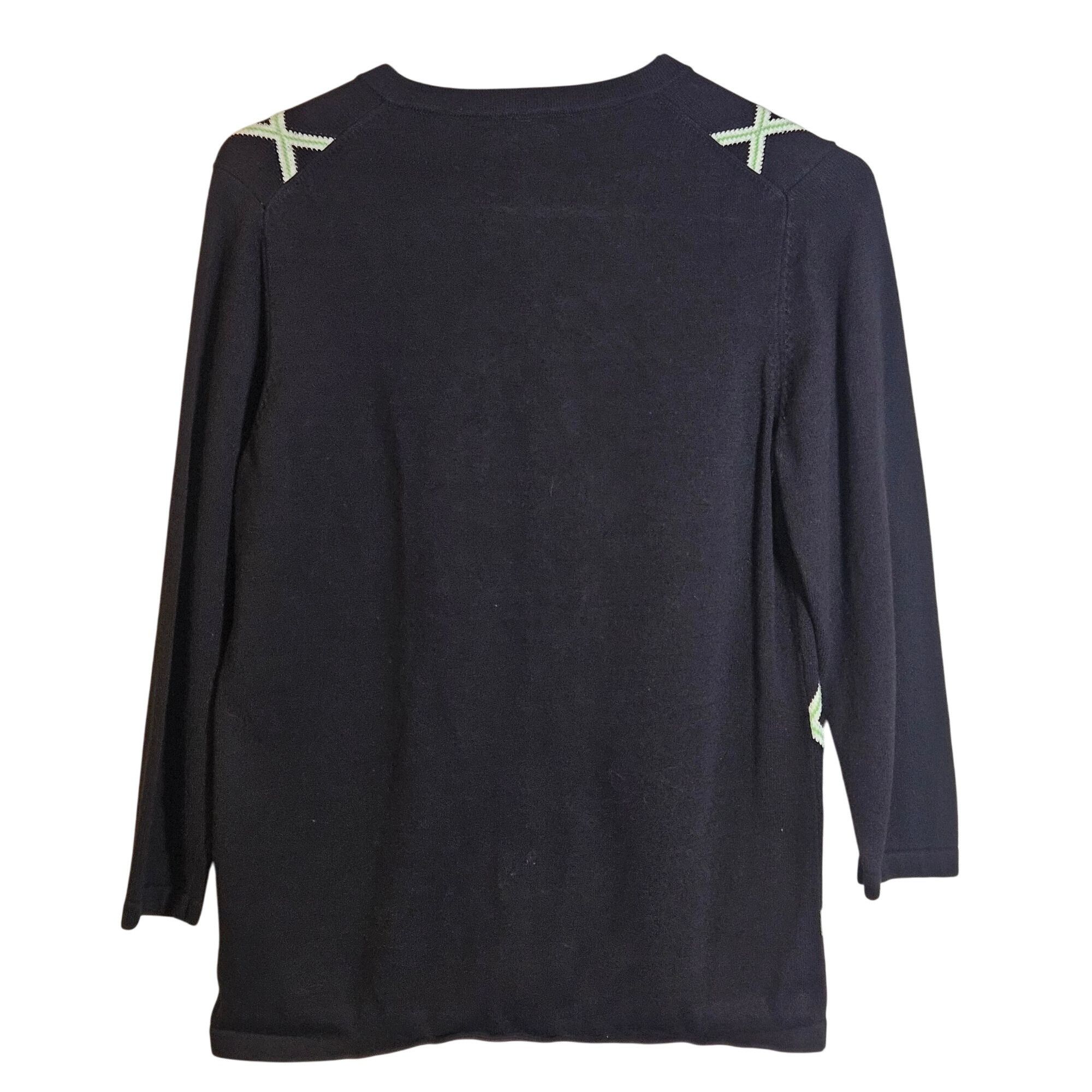 Other Fairway & Greene Women’s Argyle M Pima Cotton Cardigan Black Size M / US 6-8 / IT 42-44 - 3 Thumbnail