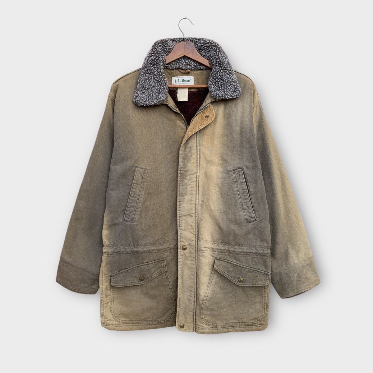 L.L. Bean Vintage Faded 1970s LL Bean Canvas + Chore Shearling Lined Size US L / EU 52-54 / 3 - 1 Thumbnail