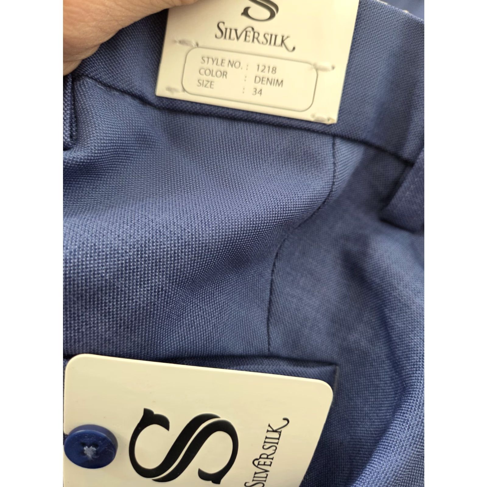 Vintage NWT Silversilk Suit Two Piece Blue Silk Rayon Knit Geometric Pleated Front Trousers Men M Summer Regular City Classic 2 Piece Suit Size US M / EU 48-50 / 2 - 5 Thumbnail