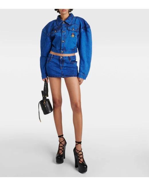 Vivienne Westwood o1s22i1n0924 Denim Foam Mini Skirt in Blue Size 27" / US 4 / IT 40 - 5 Thumbnail