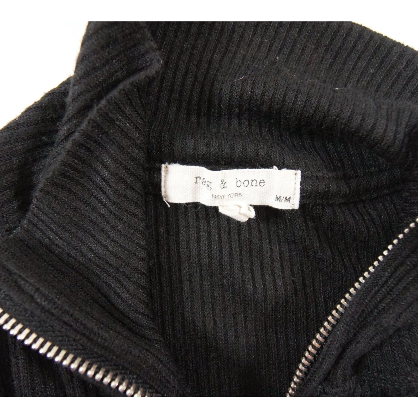 Rag & Bone rag & bone Rag & Bone Sweater Womens Medium Black Half Zip Pullover Ribbed Knit Ladies Size M / US 6-8 / IT 42-44 - 5 Thumbnail
