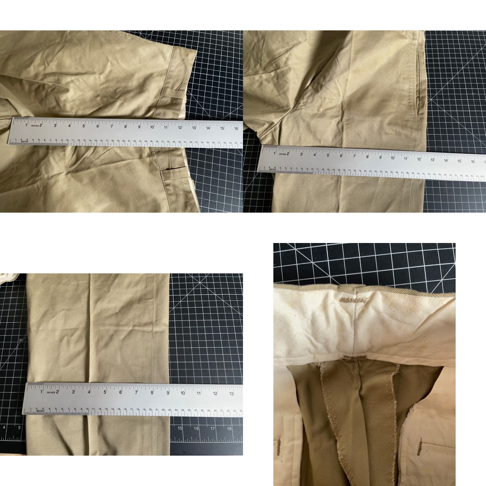 Vintage VINTAGE Tennessee Overall Co. Army Chino Pants Men 28x28 Beige 70s US Military 8.2 oz. Uniform Twill Cotton Straight Front Zip Plaid Pockets Size US 28 / EU 44 - 8 Thumbnail