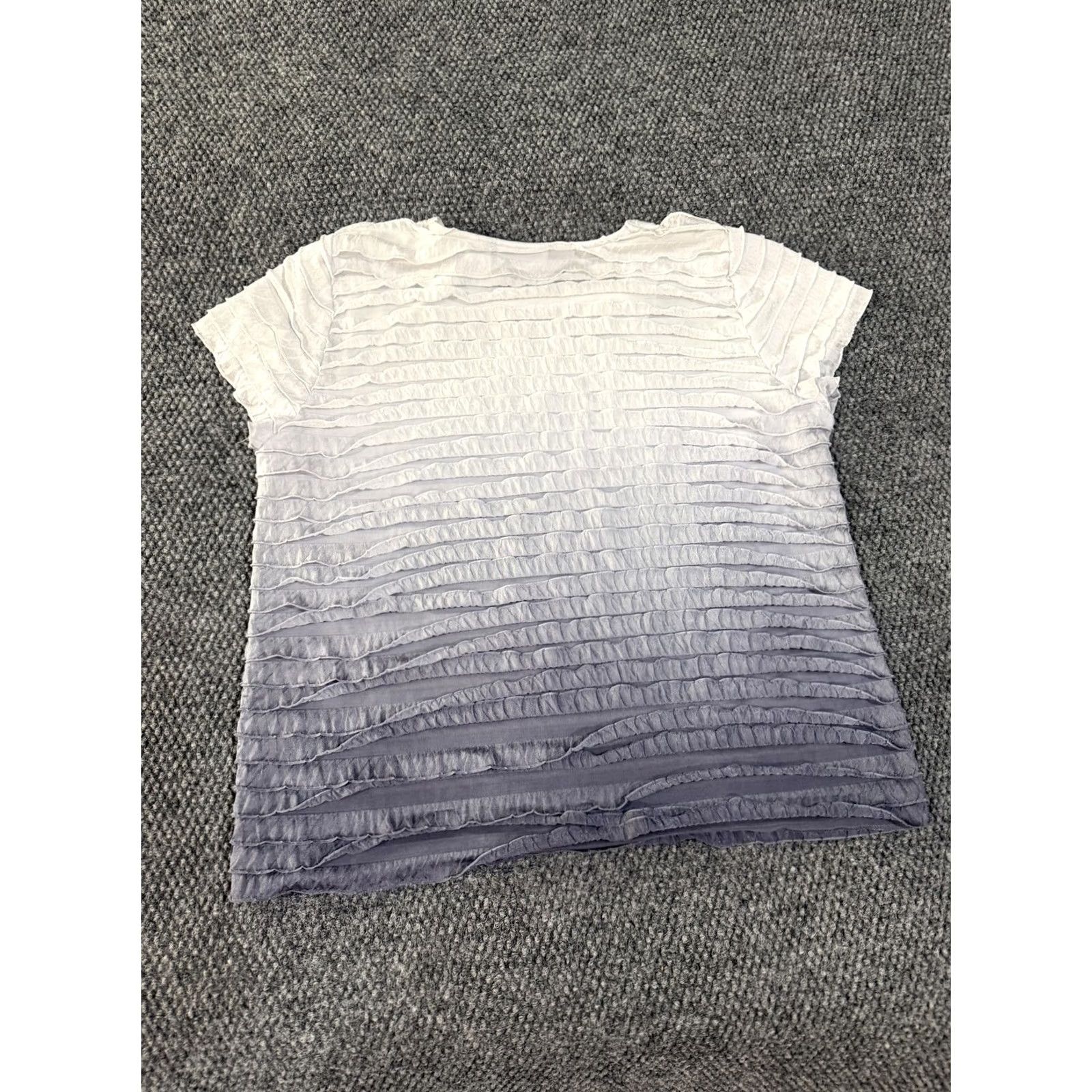 Vintage Alfred Dunner Shirt Womens PM Purple Ombre Textured Knit Short Sleeve Top Size M / US 6-8 / IT 42-44 - 7 Thumbnail