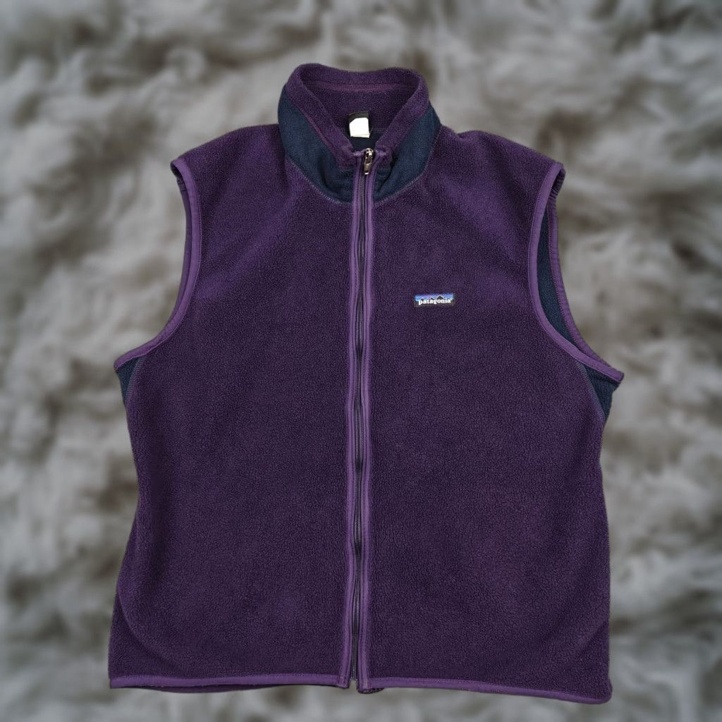 Patagonia VINTAGE Patagonia Vest Mens L Purple Fleece Full Zip Outdoor Windproof 90s Shirt Mens Size US L / EU 52-54 / 3 - 1 Thumbnail