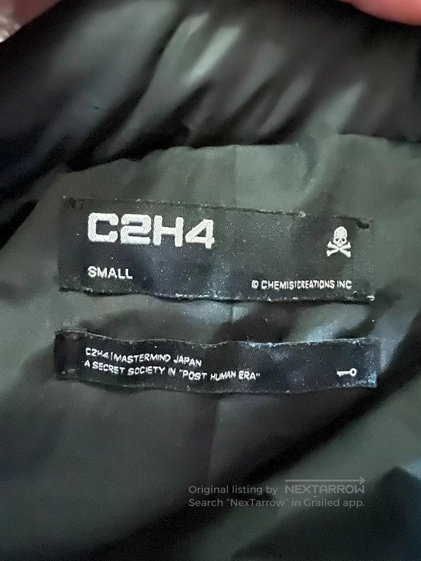 C2H4 oversized black metallic skeleton puffer jacket. Size US S / EU 44-46 / 1 - 8 Thumbnail