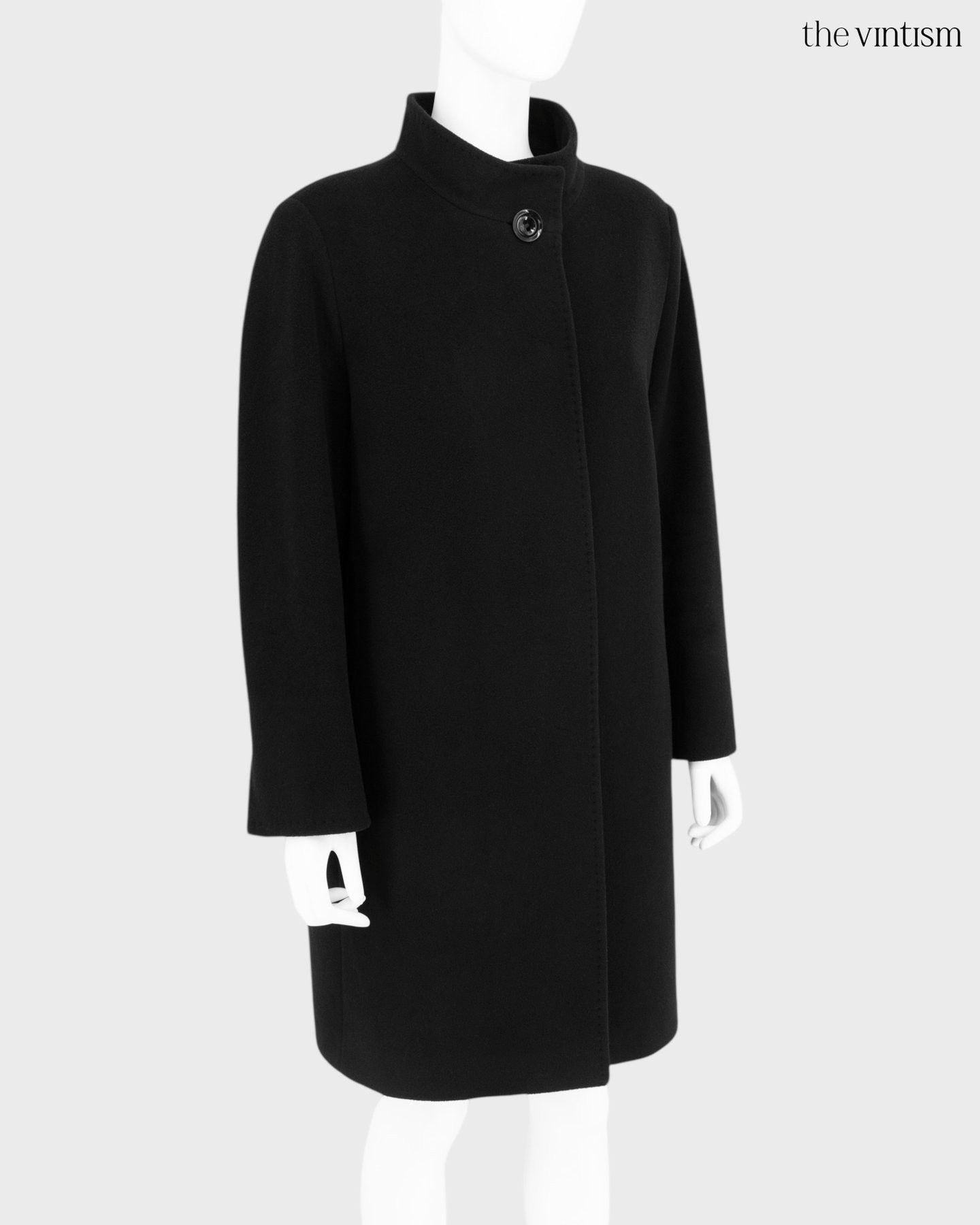 Cinzia Rocca Cinzia Rocca Black 90% Virgin Wool & Cashmere Coat IT 46 Size XL / US 12-14 / IT 48-50 - 1 Thumbnail