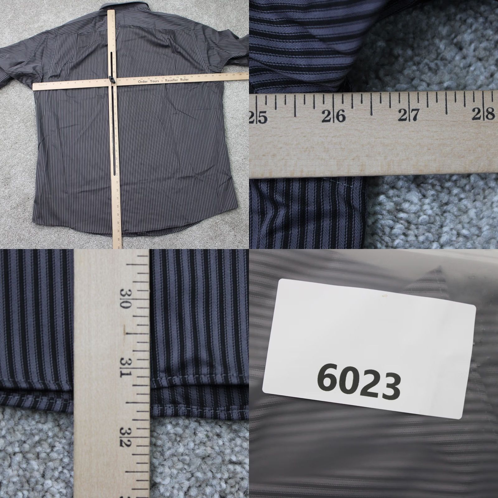 Vintage Structure Dress Shirt Mens XL 17-17 1/2 32/33 Black Wrinkle Free L/S NWT Vintage No Size 48R - 9 Thumbnail