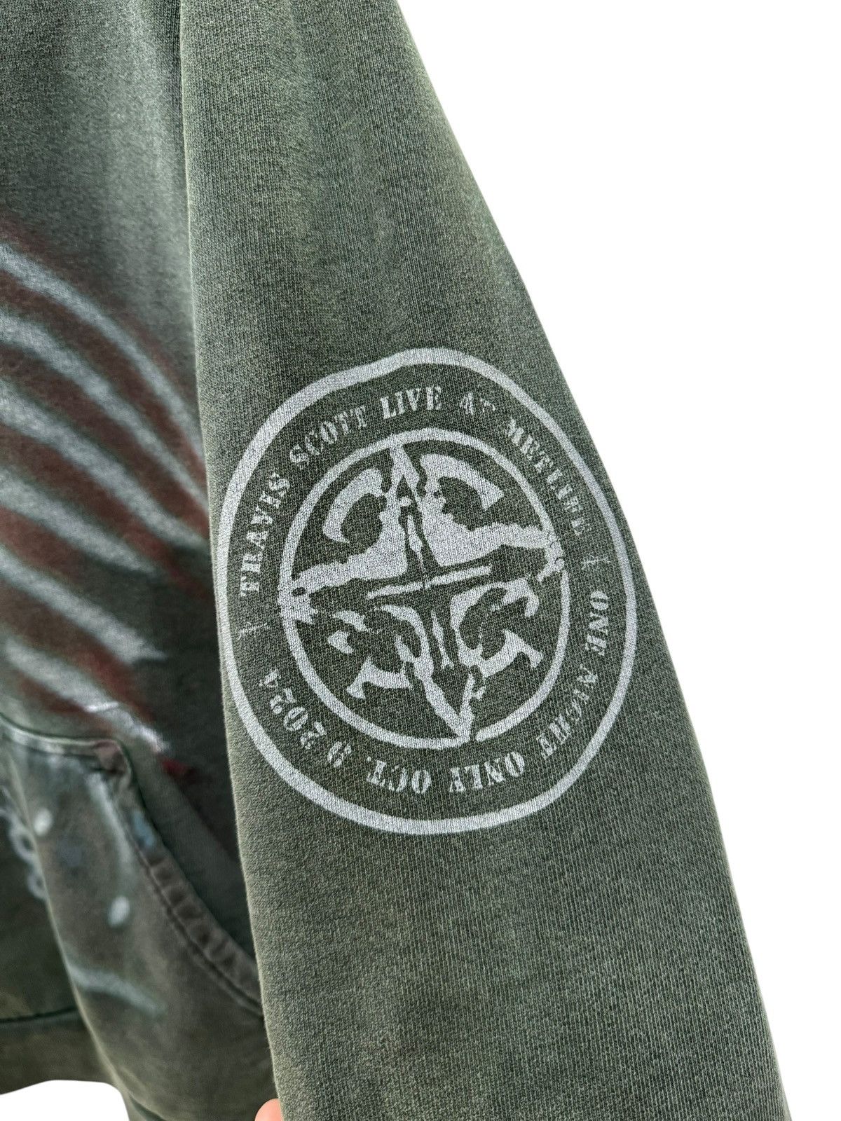 Travis Scott Travis Scott NYC Metlife Exclusive Flag Hoodie Washed Green Size US S / EU 44-46 / 1 - 5 Thumbnail