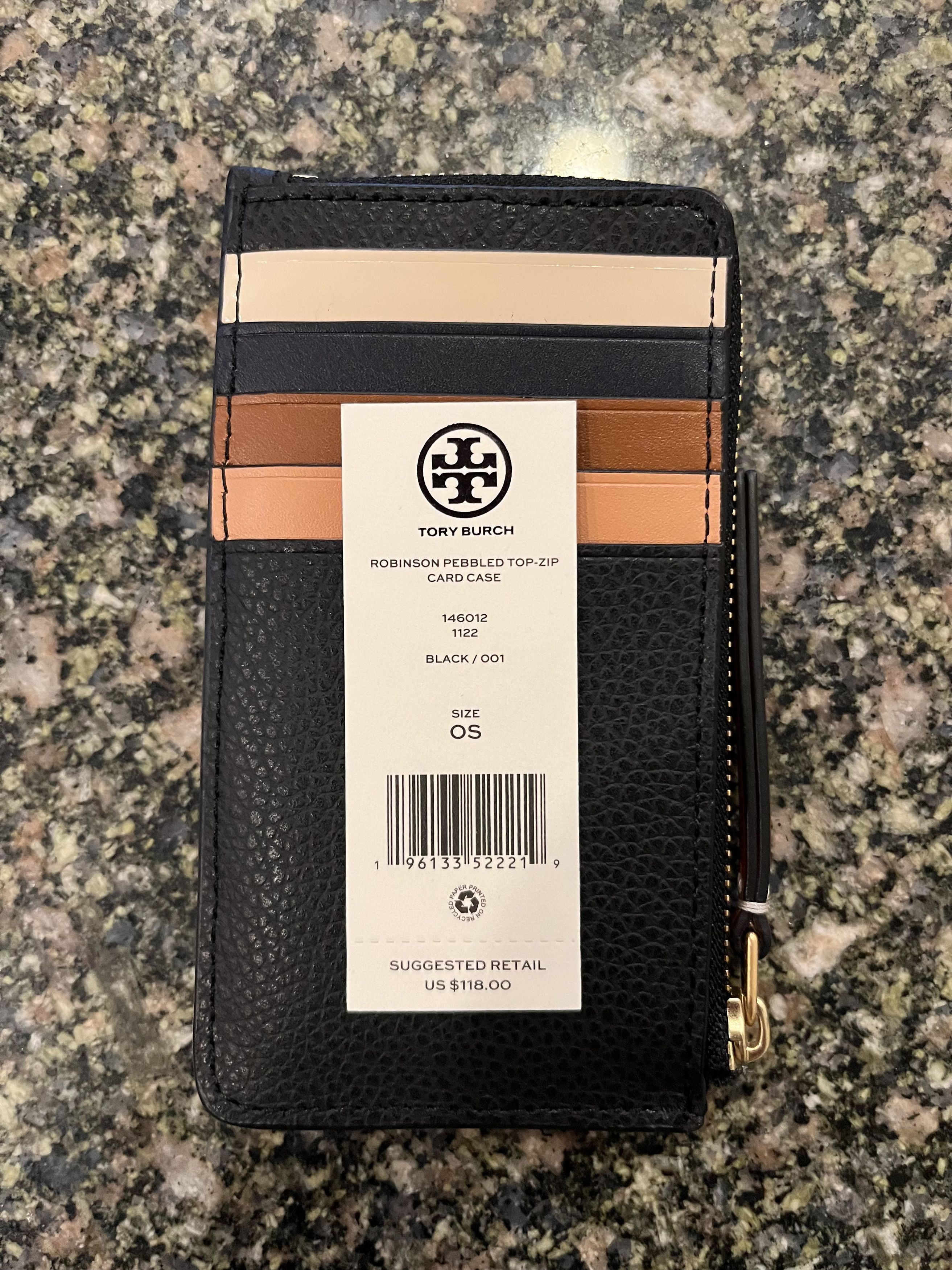 Tory Burch Tory Burch Robinson Pebbled Top-Zip Card Case Size ONE SIZE - 2 Thumbnail