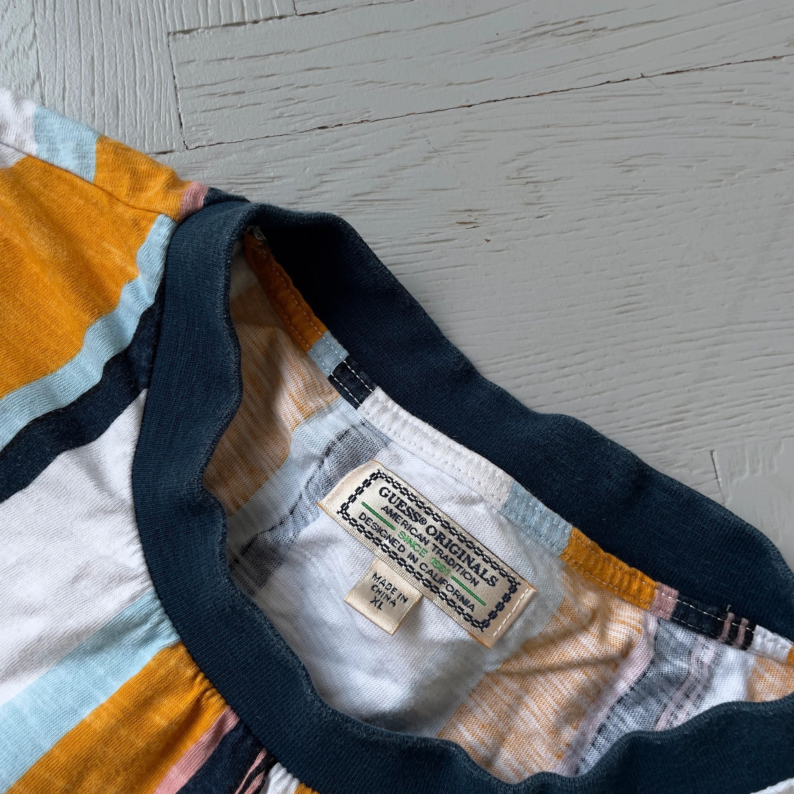 Guess Vintage Guess Striped Oversized Tee Shirt Size US XL / EU 56 / 4 - 5 Thumbnail