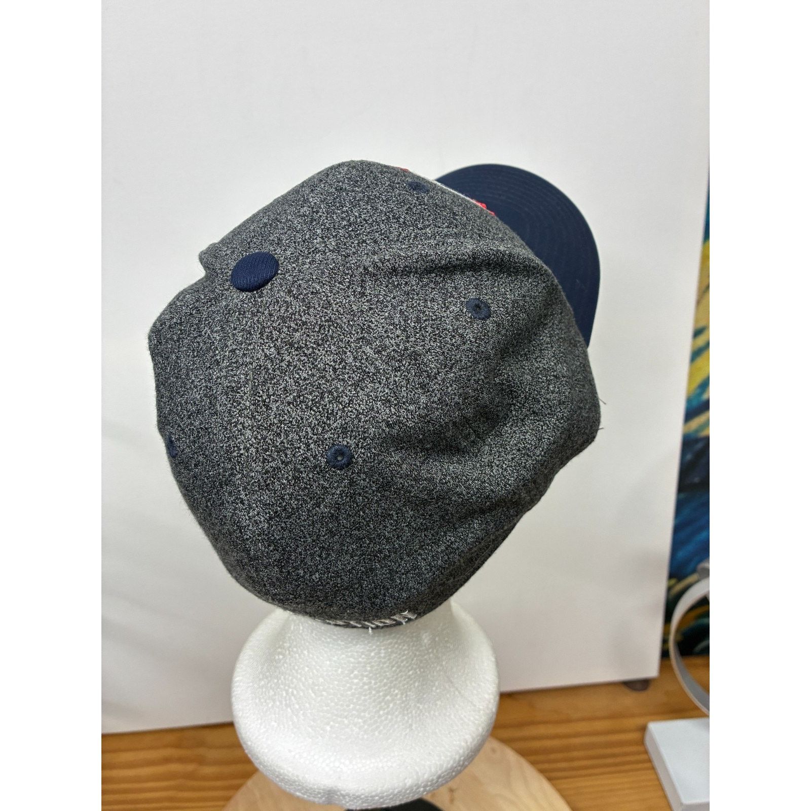 Adidas Adidas MLS New England Revolution FlexFit Hat Gray Navy L/XL Size ONE SIZE - 6 Thumbnail