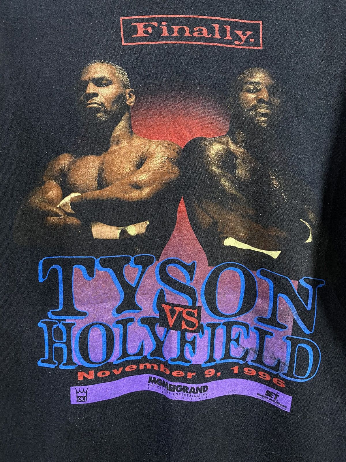 Rap Tees Vintage 1996 Tyson vs Holyfield Boxing T-Shirt XLarge Size US XL / EU 56 / 4 - 3 Thumbnail