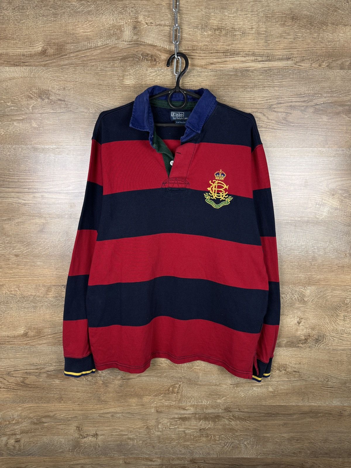 Polo Ralph Lauren Mens Vintage Polo Ralph Lauren rugby sweatshirt jacket rare Size US L / EU 52-54 / 3 - 1 Thumbnail