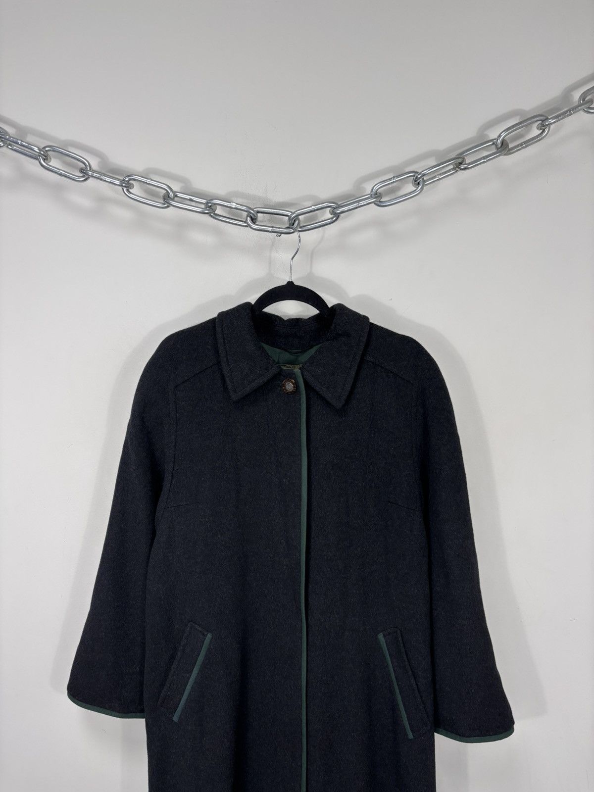 Other Vintage Lodenfrey Women’s Charcoal Grey Black Wool Coat Size L / US 10 / IT 46 - 4 Thumbnail