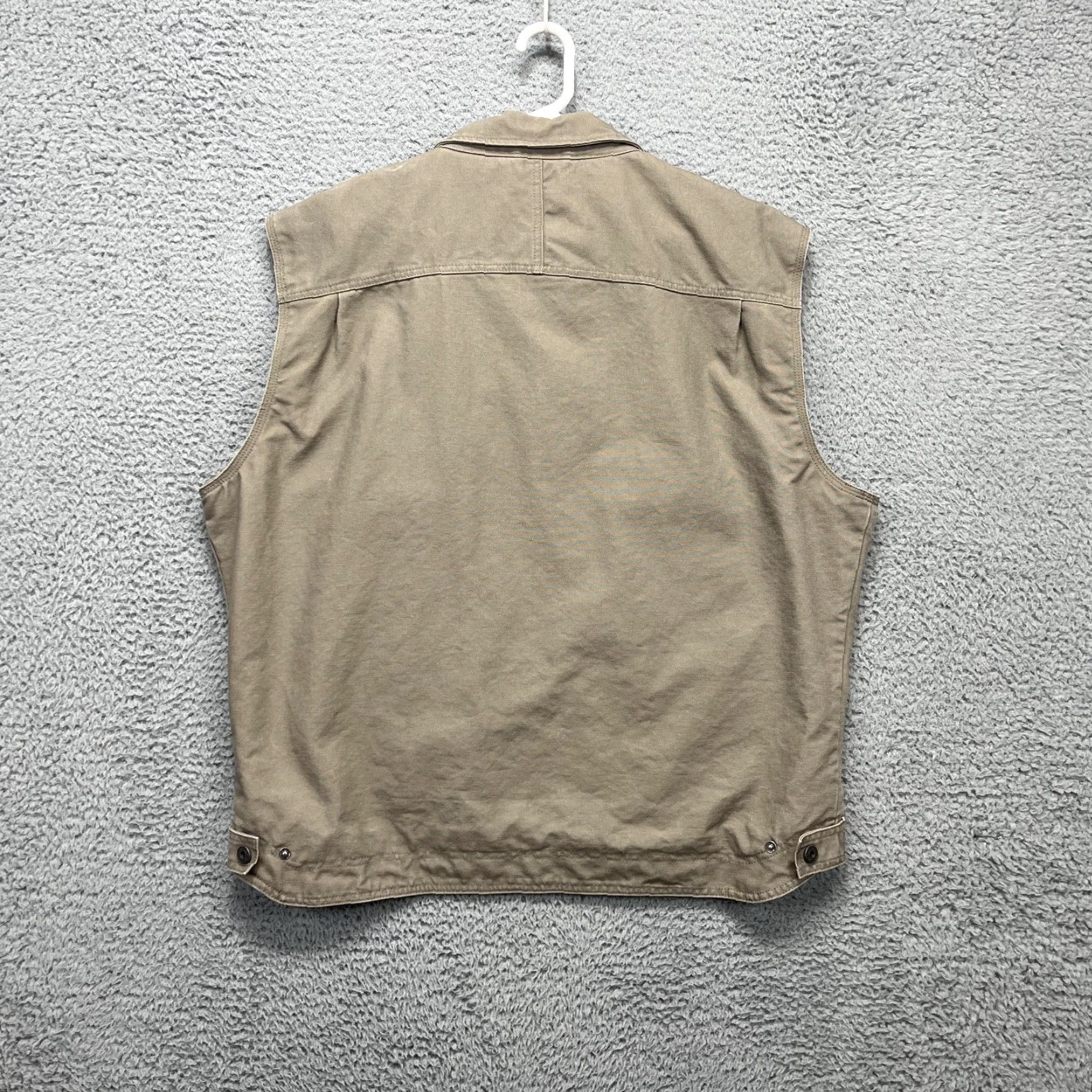 Vintage Cabela's Vest Mens XL Khaki Zip Front Fleece Lined Canvas Outdoor Workwear Field Shirt Size US XL / EU 56 / 4 - 6 Thumbnail