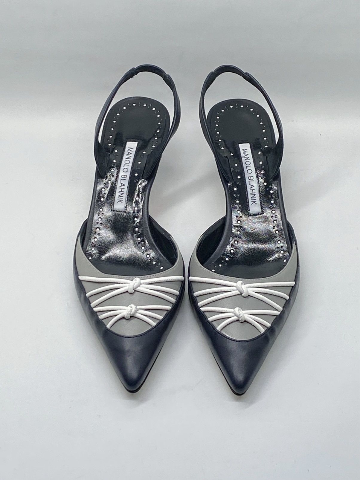 Manolo Blahnik Manolo Blahnik 50MM Leather Slingback Pumps size 37.5 Size US 7.5 / IT 37.5 - 2 Thumbnail