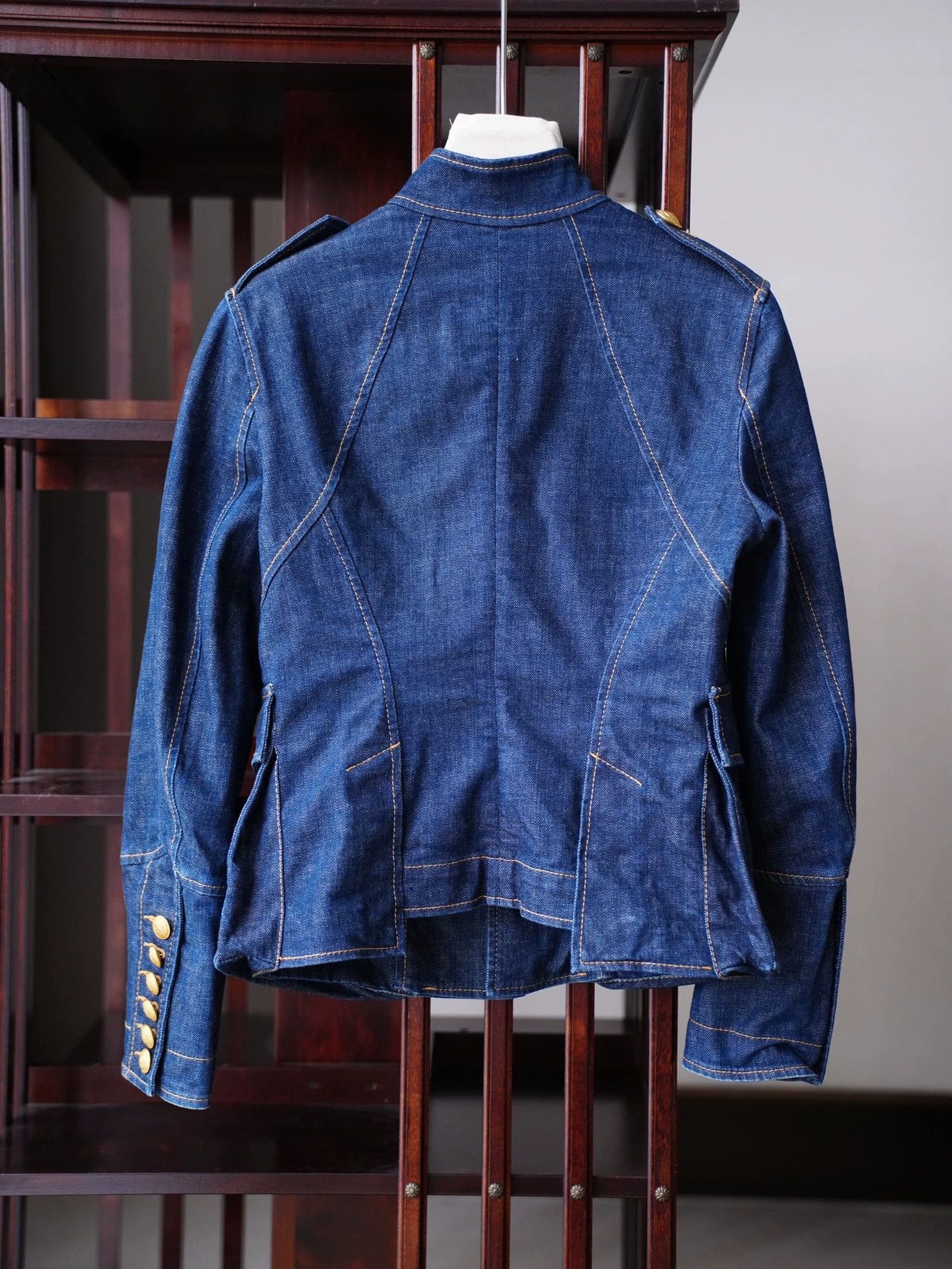 Dsquared2 Dsquared2 Stand-Collar Buttoned Denim Jacket (IT42/S-M) Size M / US 6-8 / IT 42-44 - 3 Thumbnail