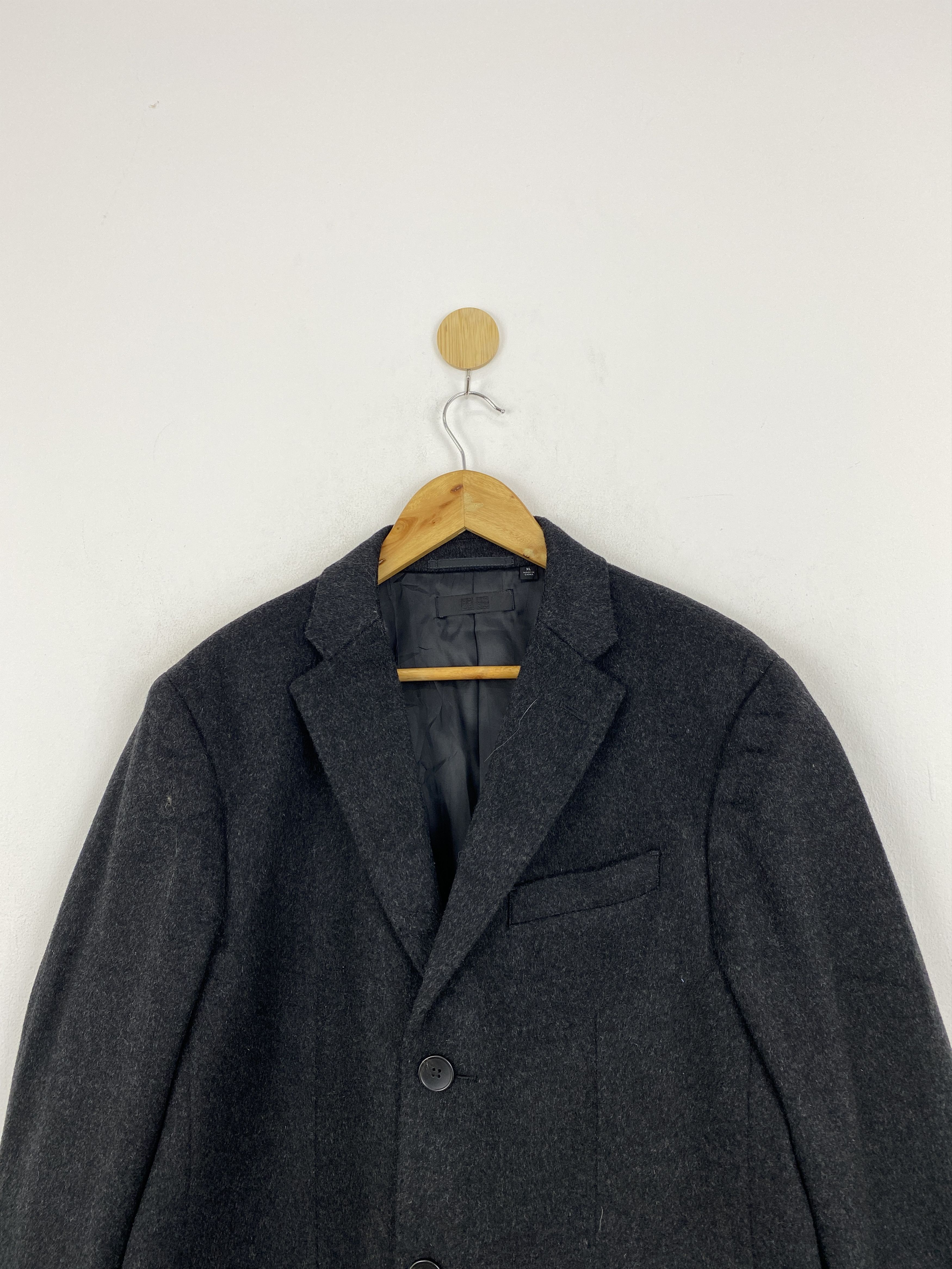 Japanese Brand Vintage Uniqlo Wool Cashmere Black Long Jacket JA0052 Size US L / EU 52-54 / 3 - 3 Thumbnail