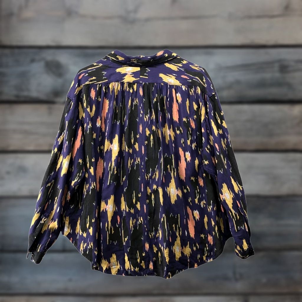 Urban Outfitters Urban Outfitters Button-Up Shirt Womens L Printed Relaxed Boho Long Sleeve Button-Up Shirt Casual Multicolor Rayon Viscose Bohemian Tribal Logo: UO Size L / US 10 / IT 46 - 1 Thumbnail