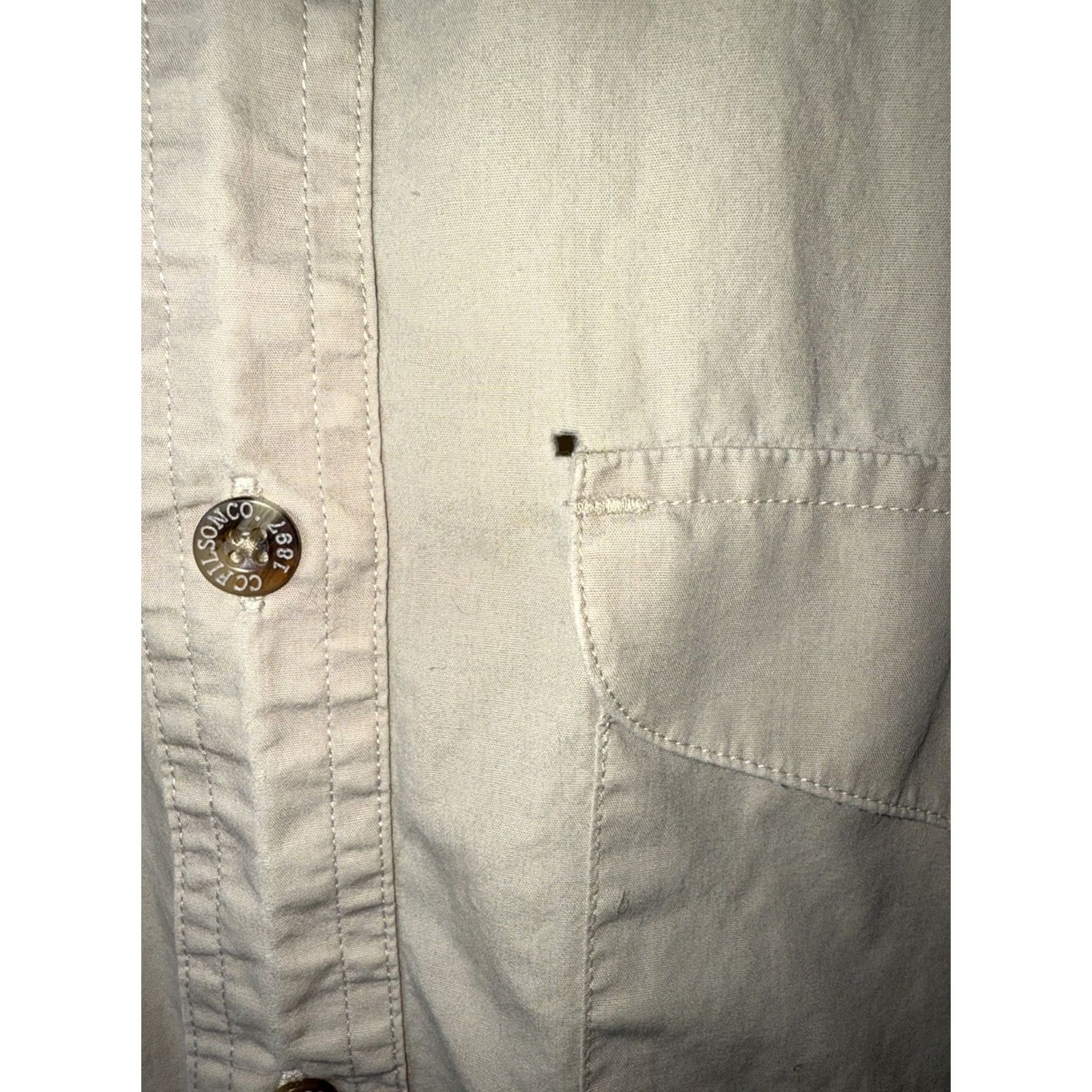 Filson FILSON Beige Short Sleeve Button-Up Mens M Regular Size Shirt Size US 31 - 7 Thumbnail