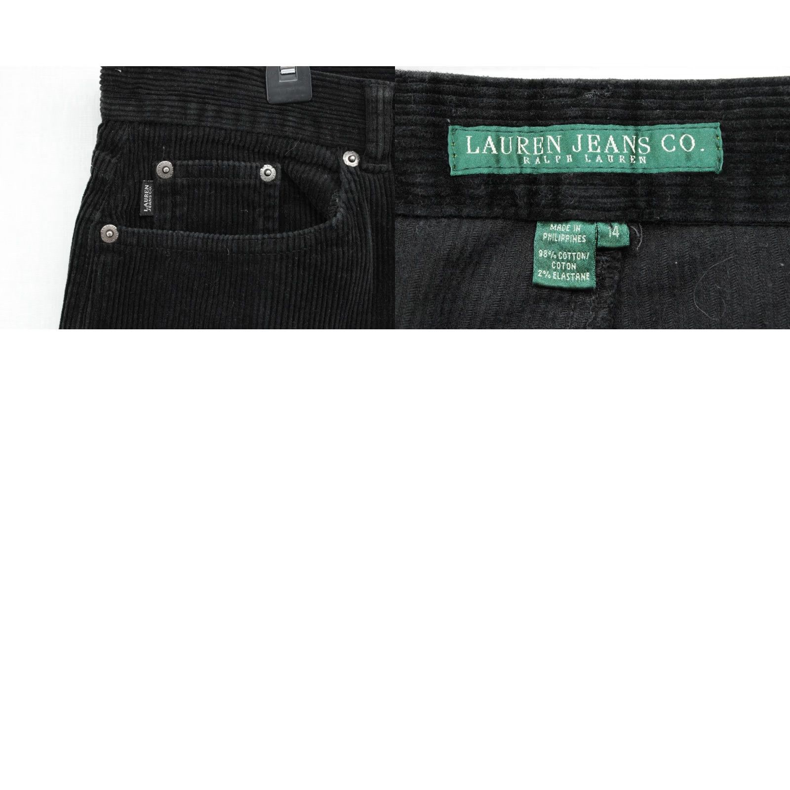 Ralph Lauren LAUREN RALPH LAUREN Women Black Corduroy Straight Leg Pants Preppy Size 14 36x31 Clothing Pants Size 36" / US 14 / IT 50 - 8 Thumbnail