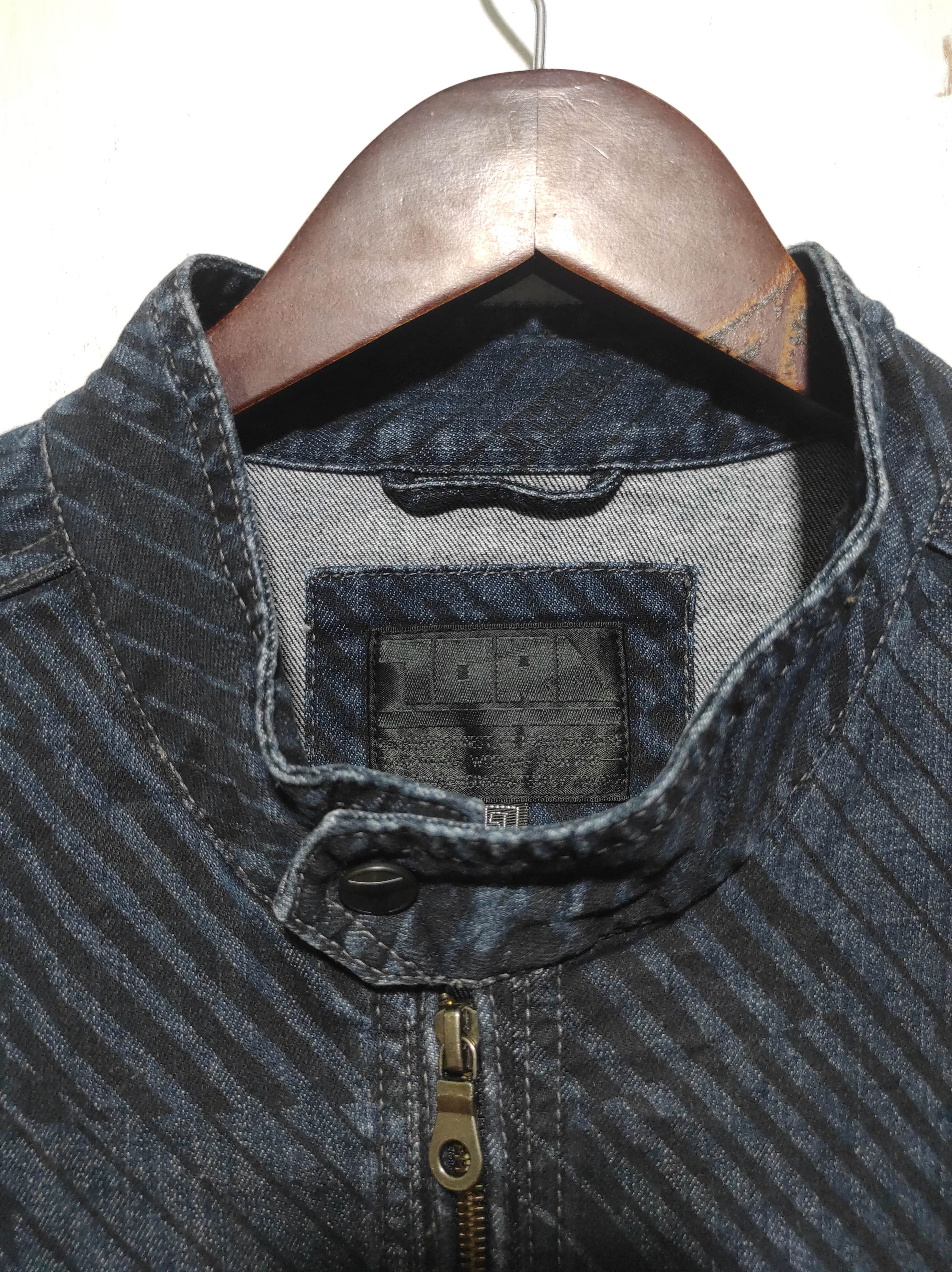 Japanese Brand Tora by Toraichi striped biker denim jacket Size US L / EU 52-54 / 3 - 8 Thumbnail