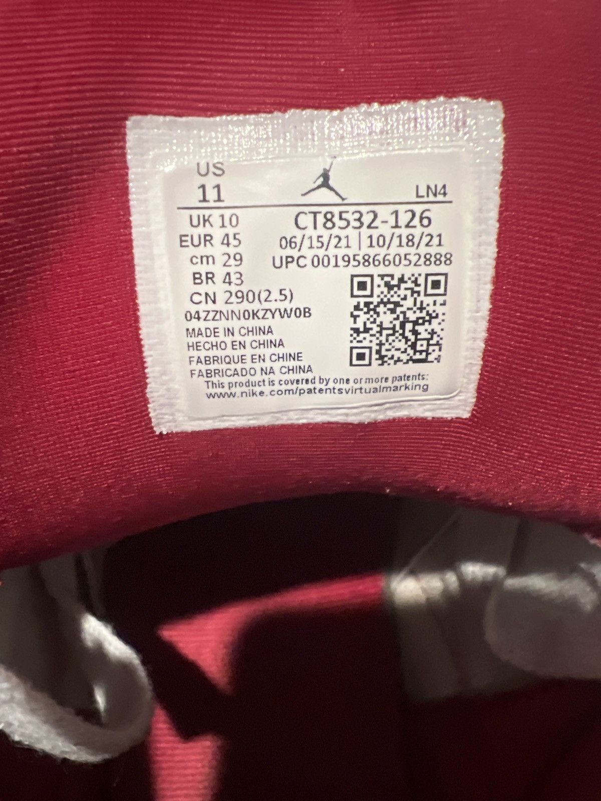 Jordan Brand Jordan 3 Cardinal Red Size US 11 / EU 44 - 6 Thumbnail