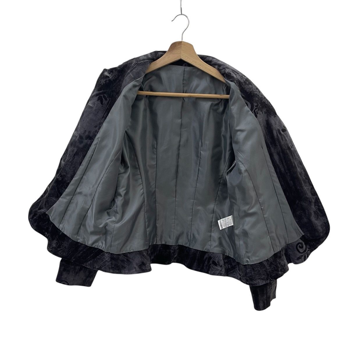 Art Comes First Vintage Floral Motive Wool Crop Jacket Size M / US 6-8 / IT 42-44 - 3 Thumbnail