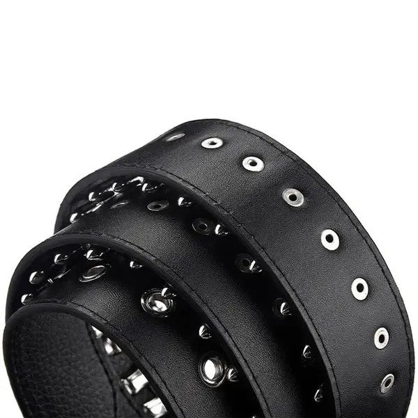 VIBE Bullet Studded Belt Punk Rock Gothic Hip Hop Style Size ONE SIZE - 5 Thumbnail