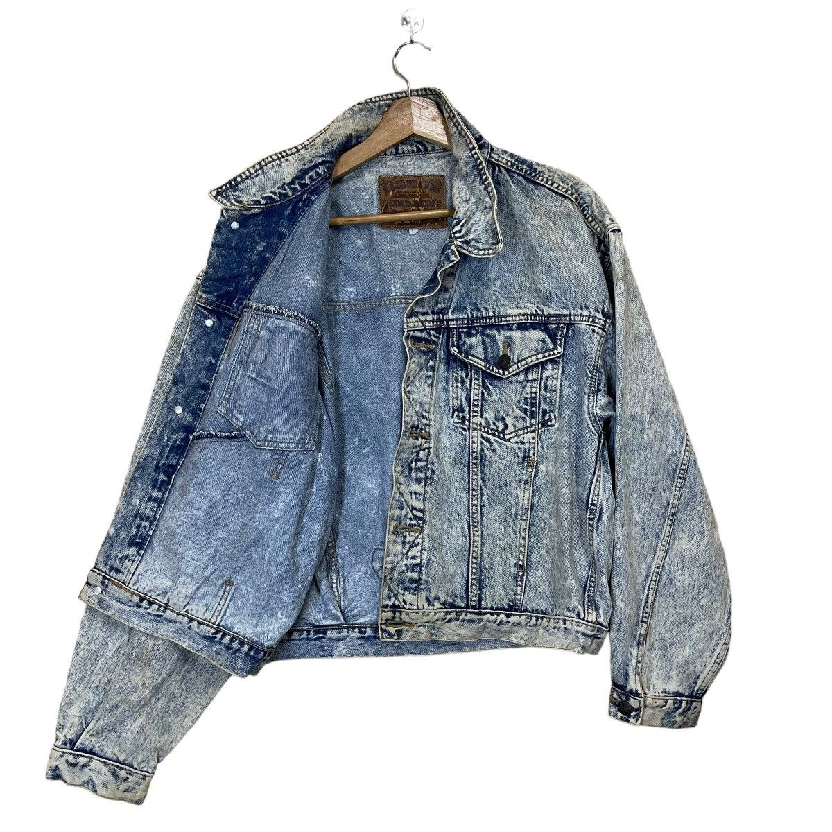 Edwin × Vintage 90s Gold Rush By Edwin Acid Wash Trucker Denim Jacket Size US M / EU 48-50 / 2 - 11 Thumbnail
